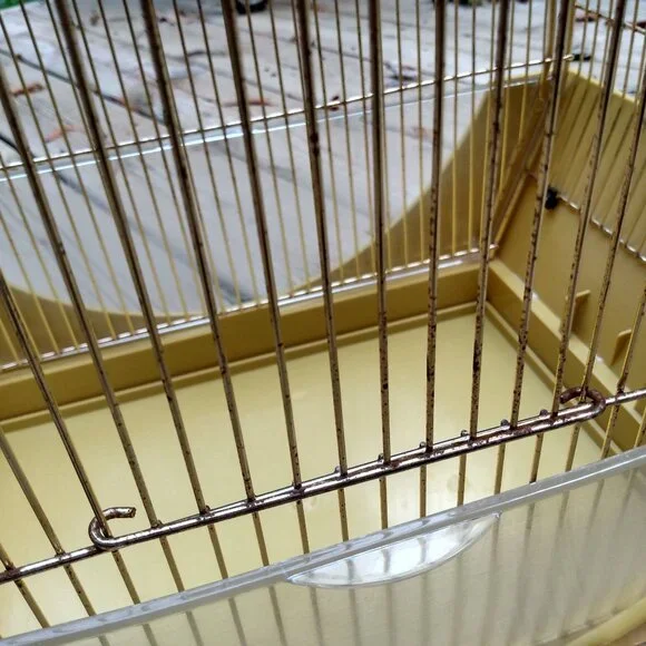 Vintage Mid Century Art Deco 60's 70's Wire Bird Cage & Accessories